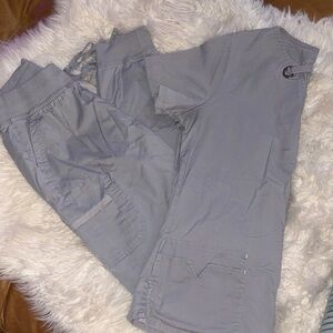 Butter Soft Gray Elastic Waist Scrub set